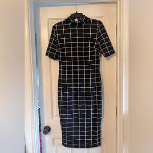 Women’s pencil bodycon dress Navy Blue and white NEW size Medium